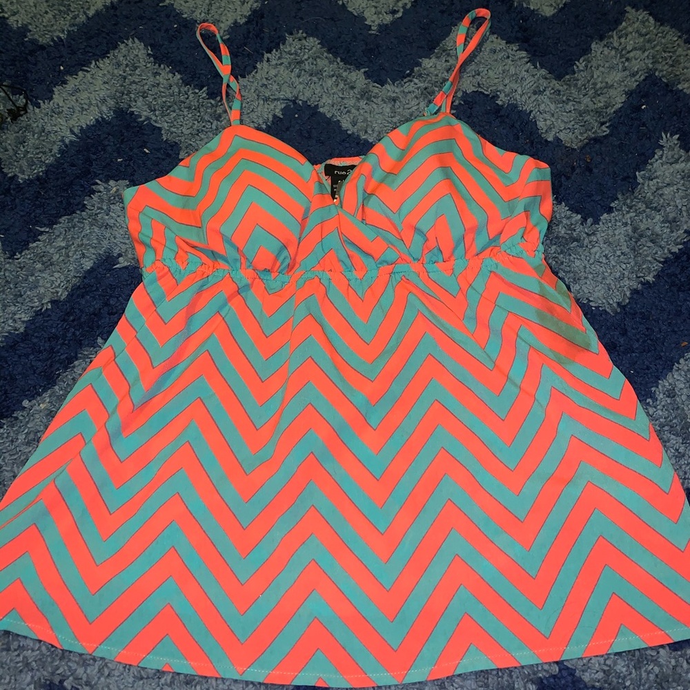 ORANGE AND BLUE SUMMER TANK